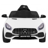 JOKO Elektrické autíčko Mercedes Benz GT, penové kolesá, kožené sedadlo, USB, biele
