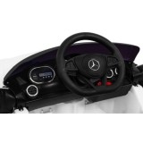 JOKO Elektrické autíčko Mercedes Benz GT, penové kolesá, kožené sedadlo, USB, biele