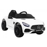 JOKO Elektrické autíčko Mercedes Benz GT, penové kolesá, kožené sedadlo, USB, biele