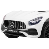 JOKO Elektrické autíčko Mercedes Benz GT, penové kolesá, kožené sedadlo, USB, biele