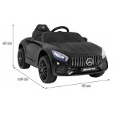 JOKO Elektrické autíčko Mercedes Benz GT, penové kolesá, kožené sedadlo, USB, čierne