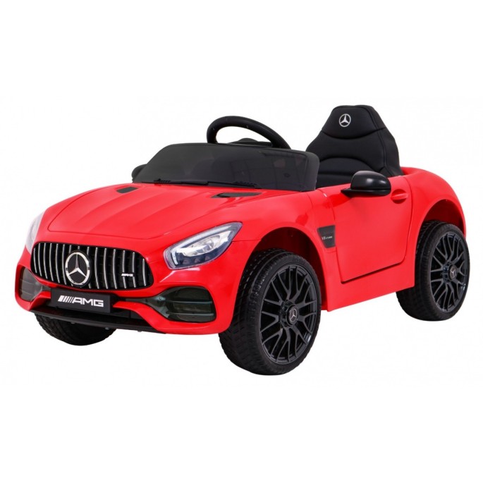 JOKO Elektrické autíčko Mercedes Benz GT, penové kolesá, kožené sedadlo, USB, červené
