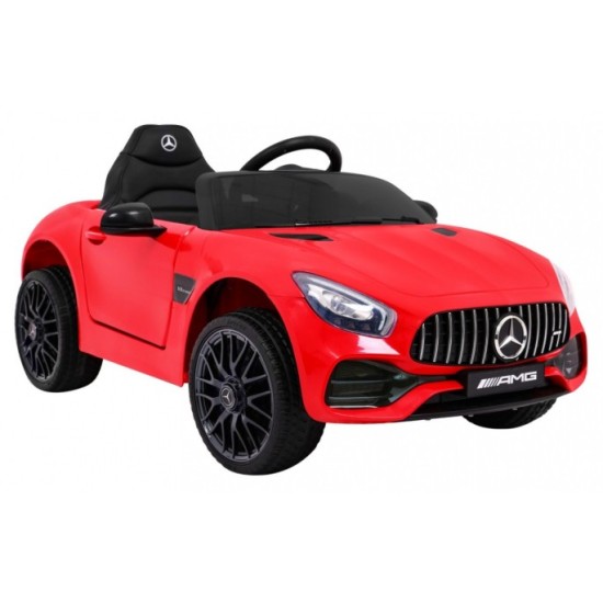JOKO Elektrické autíčko Mercedes Benz GT, penové kolesá, kožené sedadlo, USB, červené