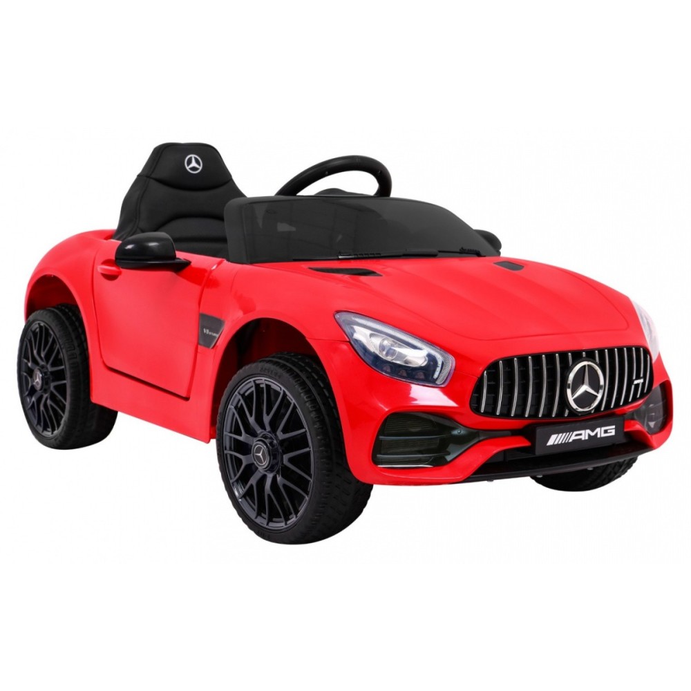 JOKO Elektrické autíčko Mercedes Benz GT, penové kolesá, kožené sedadlo, USB, červené