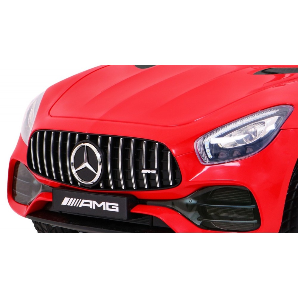 JOKO Elektrické autíčko Mercedes Benz GT, penové kolesá, kožené sedadlo, USB, červené