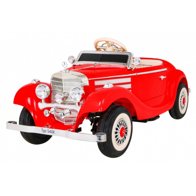 Mercedes Benz Retro 540A 4x4, nosnosť 100kg, Sedadlo pre Rodiča, penové kolesá, kožené sedadlo, červené