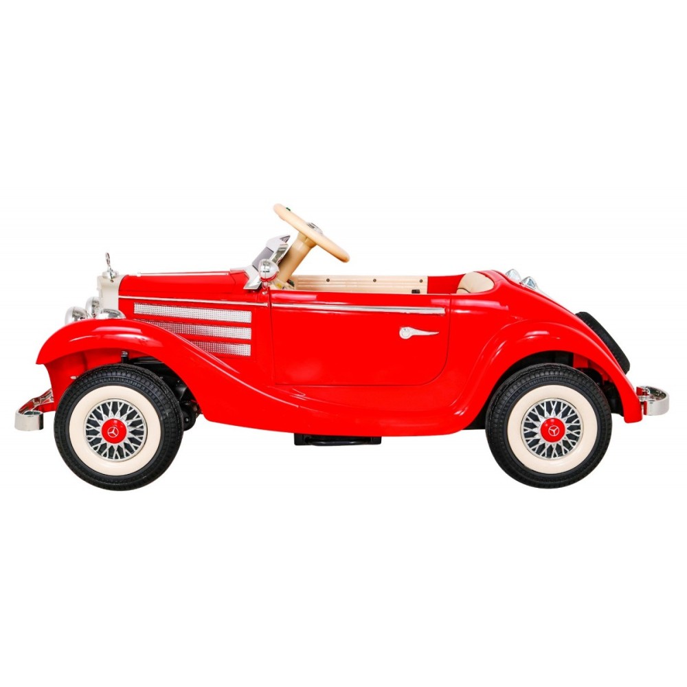 Mercedes Benz Retro 540A 4x4, nosnosť 100kg, Sedadlo pre Rodiča, penové kolesá, kožené sedadlo, červené