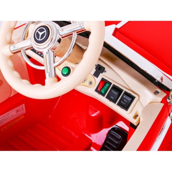 Mercedes Benz Retro 540A 4x4, nosnosť 100kg, Sedadlo pre Rodiča, penové kolesá, kožené sedadlo, červené