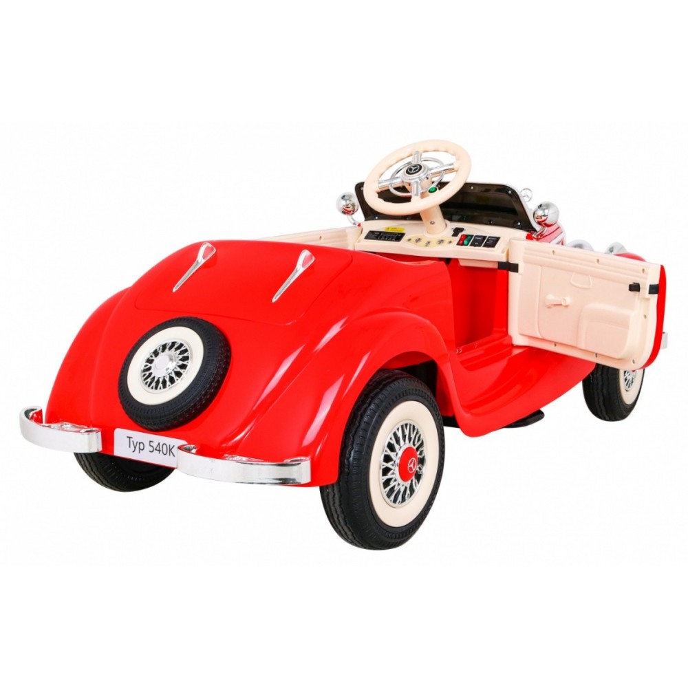 Mercedes Benz Retro 540A 4x4, nosnosť 100kg, Sedadlo pre Rodiča, penové kolesá, kožené sedadlo, červené