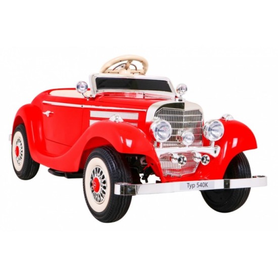 Mercedes Benz Retro 540A 4x4, nosnosť 100kg, Sedadlo pre Rodiča, penové kolesá, kožené sedadlo, červené