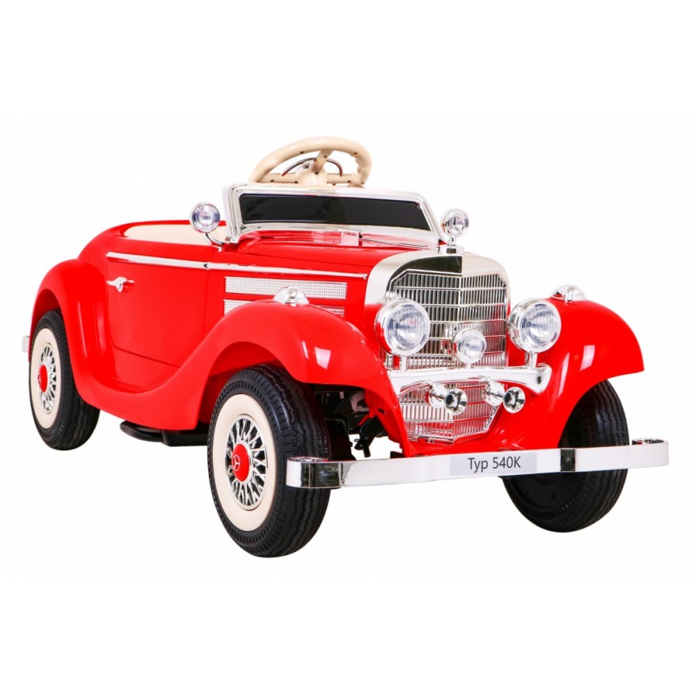 Mercedes Benz Retro 540A 4x4, nosnosť 100kg, Sedadlo pre Rodiča, penové kolesá, kožené sedadlo, červené