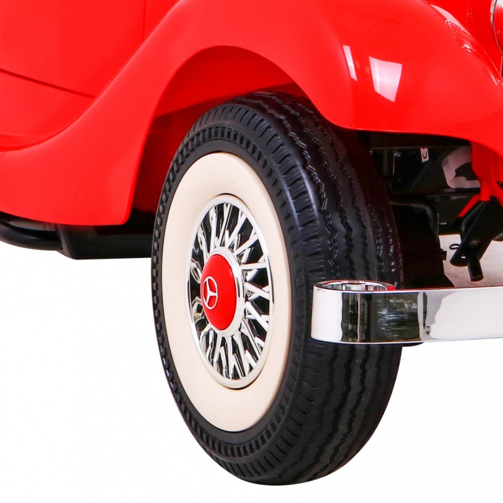 Mercedes Benz Retro 540A 4x4, nosnosť 100kg, Sedadlo pre Rodiča, penové kolesá, kožené sedadlo, červené