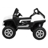 JOKO Elektrické autíčko Mercedes BENZ UNIMOG 4x4, penové kolesá, kožené sedadlo, FM rádio, biele