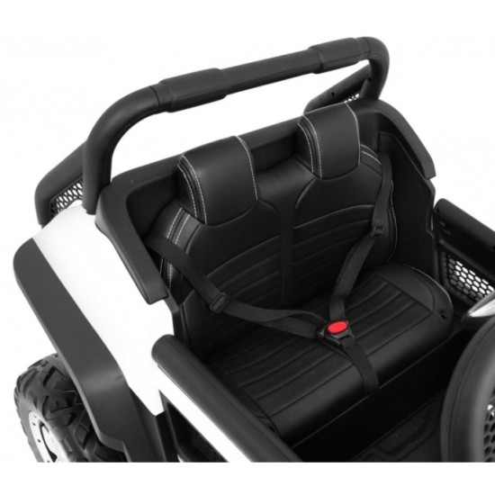JOKO Elektrické autíčko Mercedes BENZ UNIMOG 4x4, penové kolesá, kožené sedadlo, FM rádio, biele