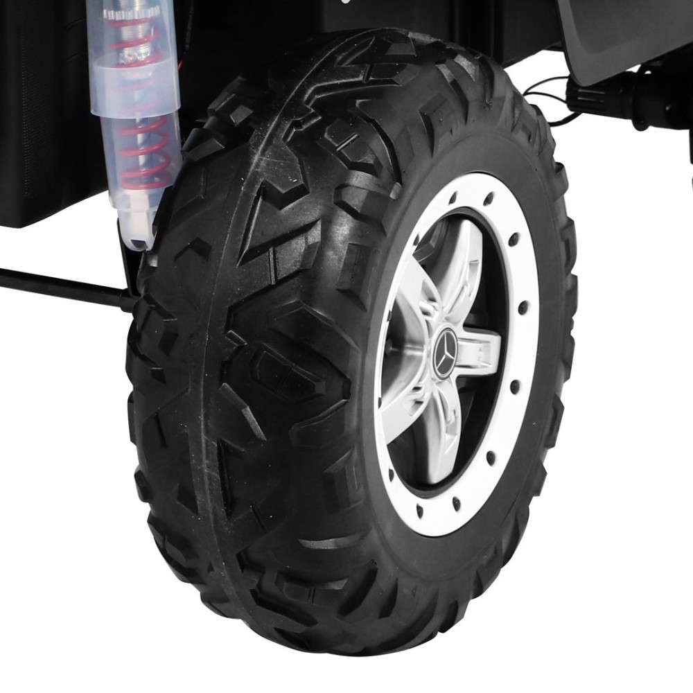 JOKO Elektrické autíčko Mercedes BENZ UNIMOG 4x4, penové kolesá, kožené sedadlo, FM rádio, biele