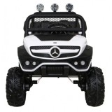 JOKO Elektrické autíčko Mercedes Benz Unimog 4x4, penové kolesá, kožené sedadlo, biele