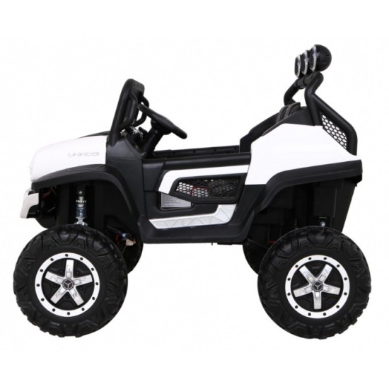 JOKO Elektrické autíčko Mercedes Benz Unimog 4x4, penové kolesá, kožené sedadlo, biele