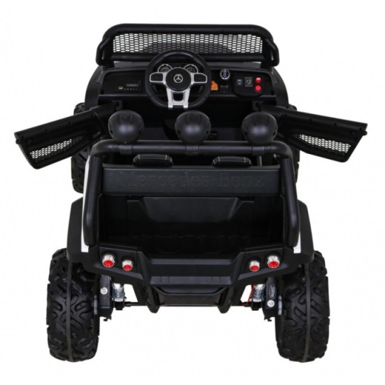 JOKO Elektrické autíčko Mercedes Benz Unimog 4x4, penové kolesá, kožené sedadlo, biele