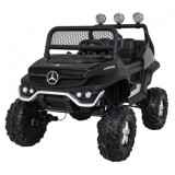 JOKO Elektrické autíčko Mercedes Benz Unimog 4x4, penové kolesá, kožené sedadlo, čierne