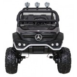 JOKO Elektrické autíčko Mercedes Benz Unimog 4x4, penové kolesá, kožené sedadlo, čierne