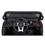 JOKO Elektrické autíčko Mercedes Benz Unimog 4x4, penové kolesá, kožené sedadlo, čierne