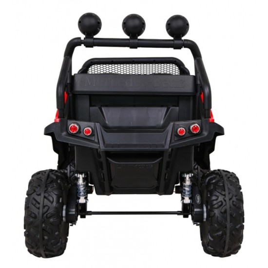 JOKO Elektrické autíčko Mercedes Benz Unimog 4x4, penové kolesá, kožené sedadlo, červené