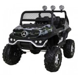 JOKO Elektrické autíčko Mercedes Benz Unimog 4x4, penové kolesá, kožené sedadlo, maskáčové