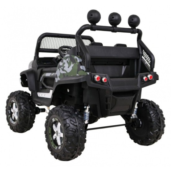 JOKO Elektrické autíčko Mercedes Benz Unimog 4x4, penové kolesá, kožené sedadlo, maskáčové