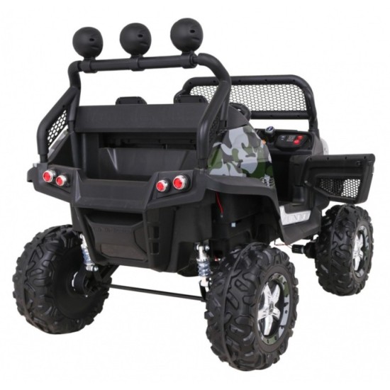 JOKO Elektrické autíčko Mercedes Benz Unimog 4x4, penové kolesá, kožené sedadlo, maskáčové