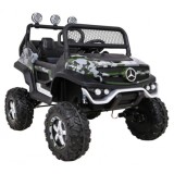 JOKO Elektrické autíčko Mercedes Benz Unimog 4x4, penové kolesá, kožené sedadlo, maskáčové