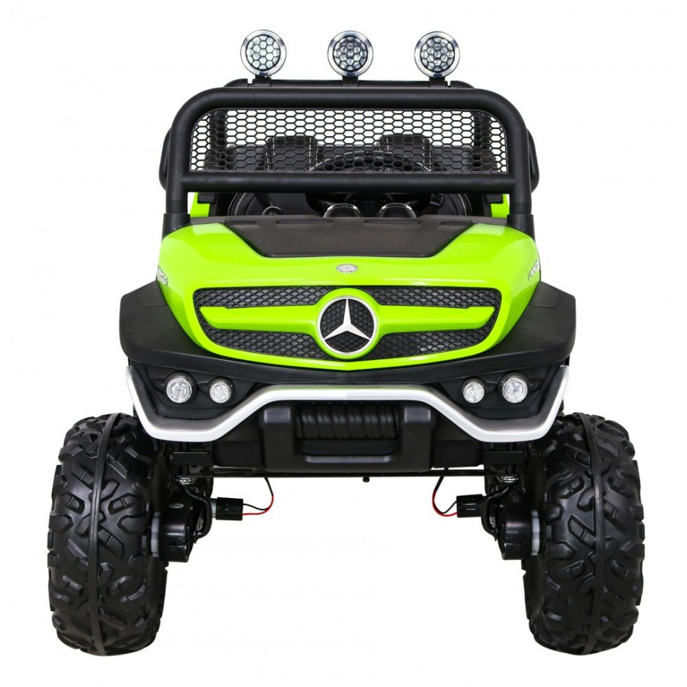 JOKO Elektrické autíčko Mercedes Benz Unimog 4x4, penové kolesá, kožené sedadlo, zelené