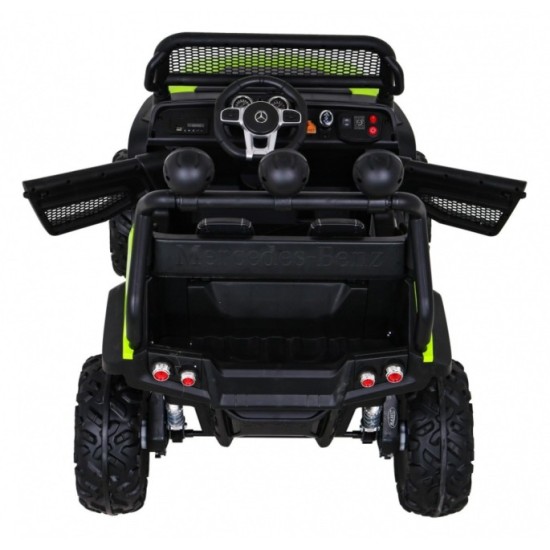 JOKO Elektrické autíčko Mercedes Benz Unimog 4x4, penové kolesá, kožené sedadlo, zelené
