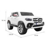 JOKO Elektrické autíčko Mercedes Benz X-Class, MP4 LCD panel, dvojmiestne, penové kolesá, kožené sedadlo, nosnosť 50kg, biele
