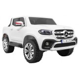 JOKO Elektrické autíčko Mercedes Benz X-Class, MP4 LCD panel, dvojmiestne, penové kolesá, kožené sedadlo, nosnosť 50kg, biele