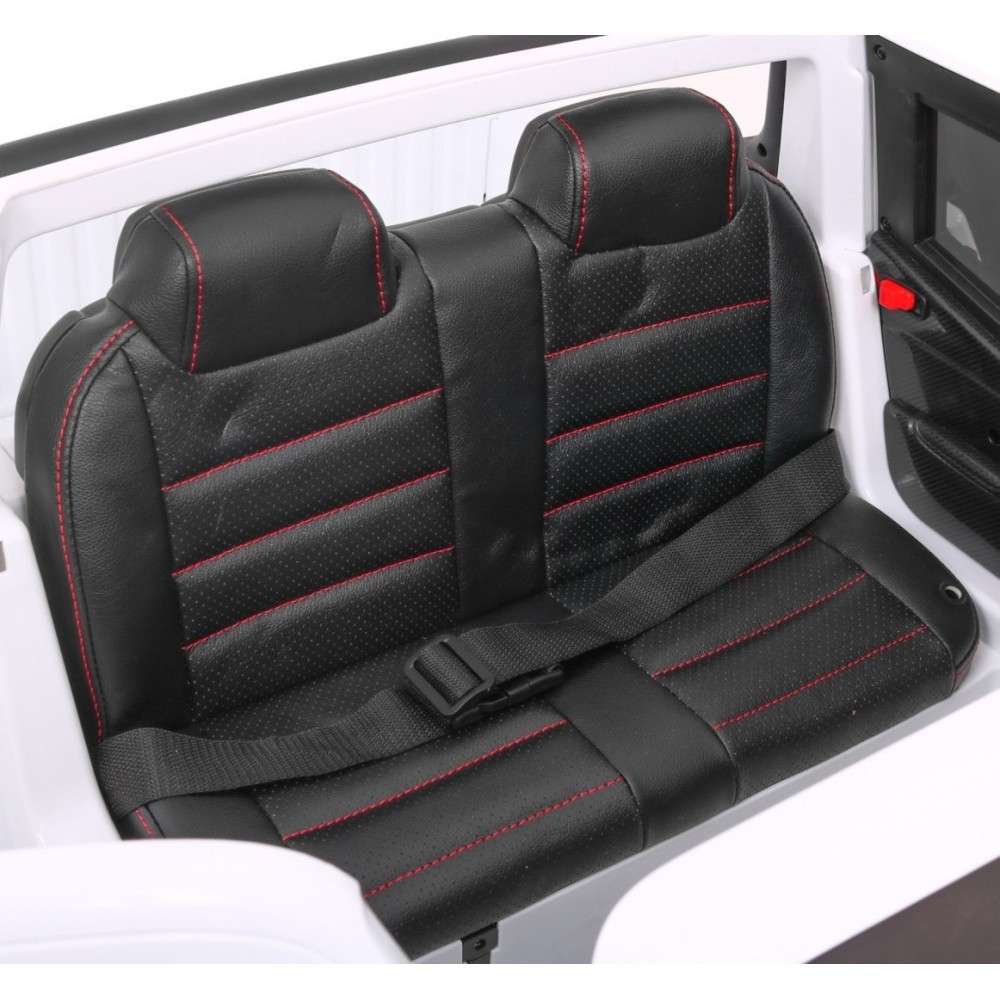 JOKO Elektrické autíčko Mercedes Benz X-Class, MP4 LCD panel, dvojmiestne, penové kolesá, kožené sedadlo, nosnosť 50kg, biele