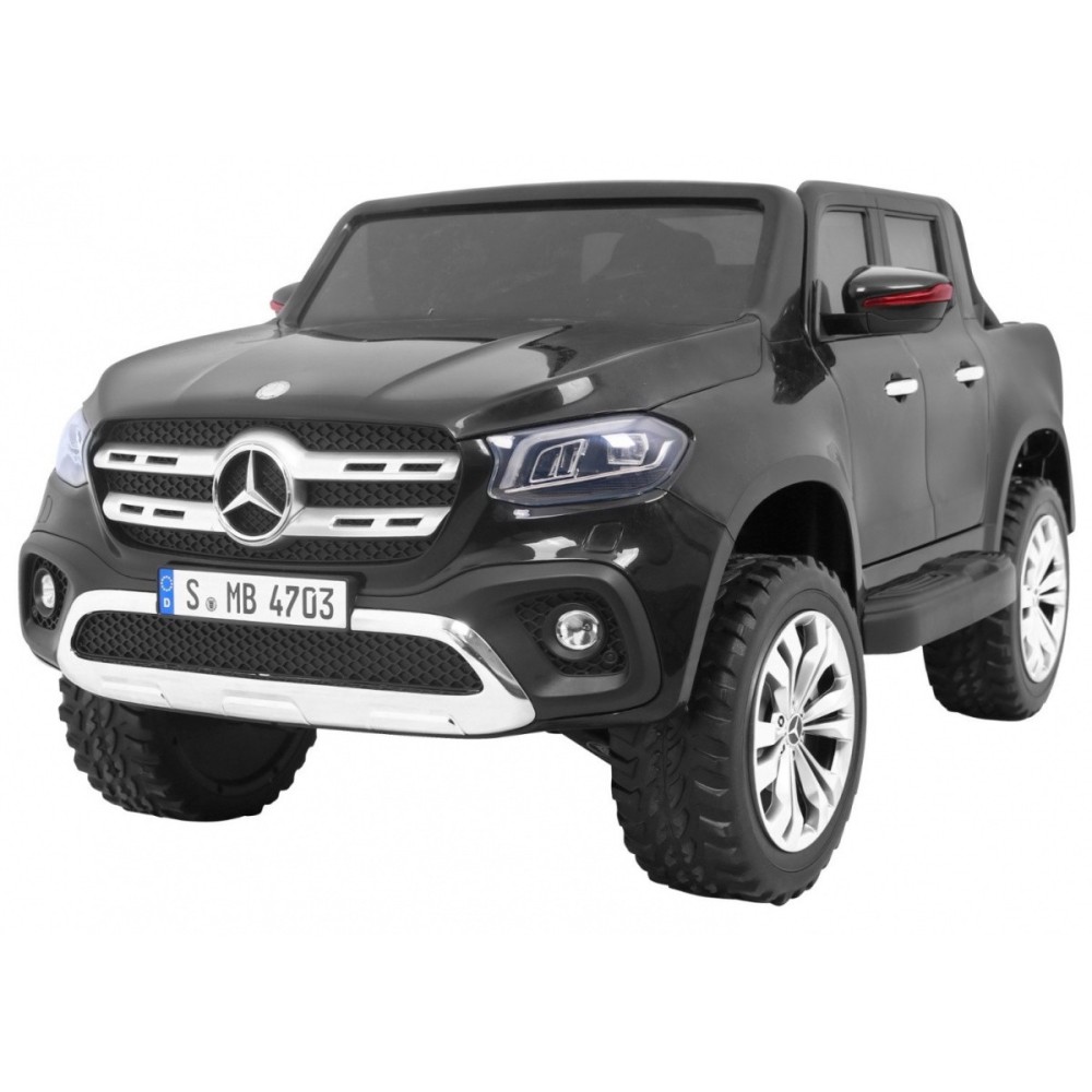 JOKO Elektrické autíčko Mercedes Benz X-Class, MP4 LCD panel, dvojmiestne, penové kolesá, kožené sedadlo, nosnosť 50kg, čierne