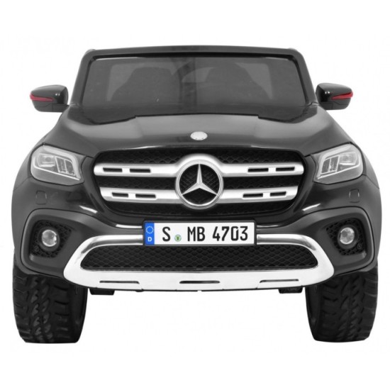 JOKO Elektrické autíčko Mercedes Benz X-Class, MP4 LCD panel, dvojmiestne, penové kolesá, kožené sedadlo, nosnosť 50kg, čierne