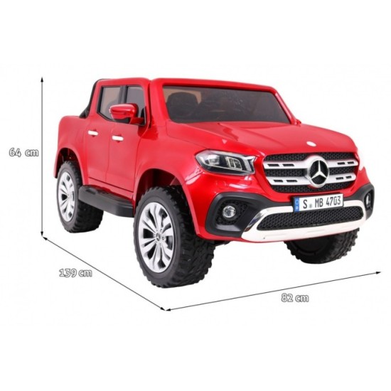 JOKO Elektrické autíčko Mercedes Benz X-Class 4x4, Lakované, MP4 LCD displej, dvojmiestne, Efekt HOJDANIA, penové kolesá, kožené