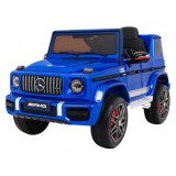 JOKO Elektrické autíčko Mercedes G63, Lakované, kožené sedadlo, penové kolesá, USB, MP3, modré