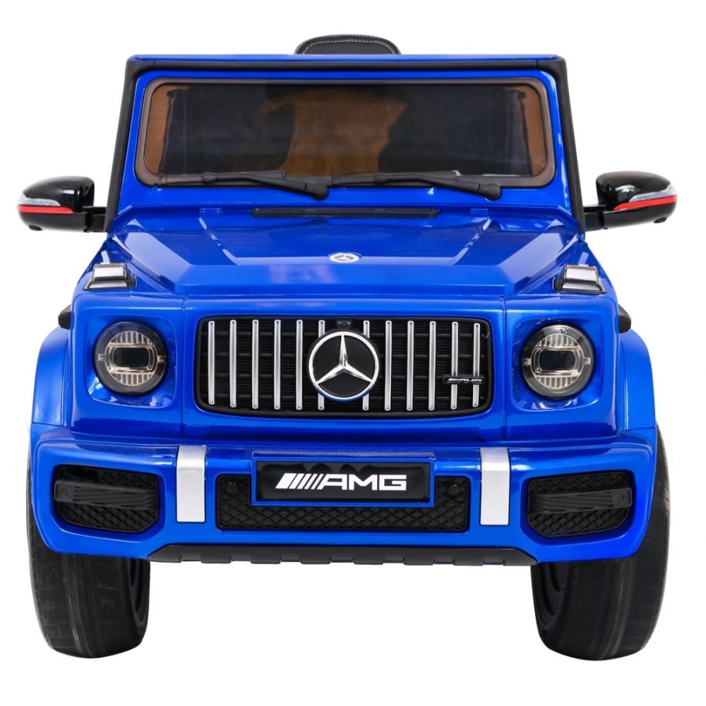 JOKO Elektrické autíčko Mercedes G63, Lakované, kožené sedadlo, penové kolesá, USB, MP3, modré