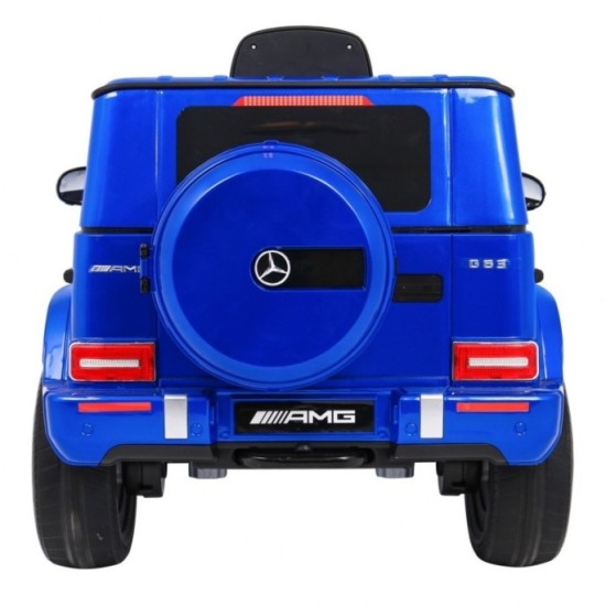 JOKO Elektrické autíčko Mercedes G63, Lakované, kožené sedadlo, penové kolesá, USB, MP3, modré