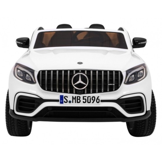JOKO Elektrické autíčko Mercedes 4x4 GLC 63S, LCD Displej MP4, penové kolesá, kožené sedadlo, biele