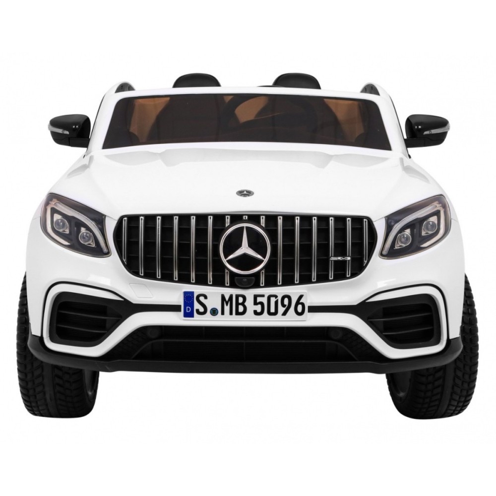 JOKO Elektrické autíčko Mercedes 4x4 GLC 63S, LCD Displej MP4, penové kolesá, kožené sedadlo, biele