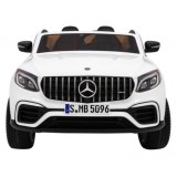 JOKO Elektrické autíčko Mercedes 4x4 GLC 63S, LCD Displej MP4, penové kolesá, kožené sedadlo, biele