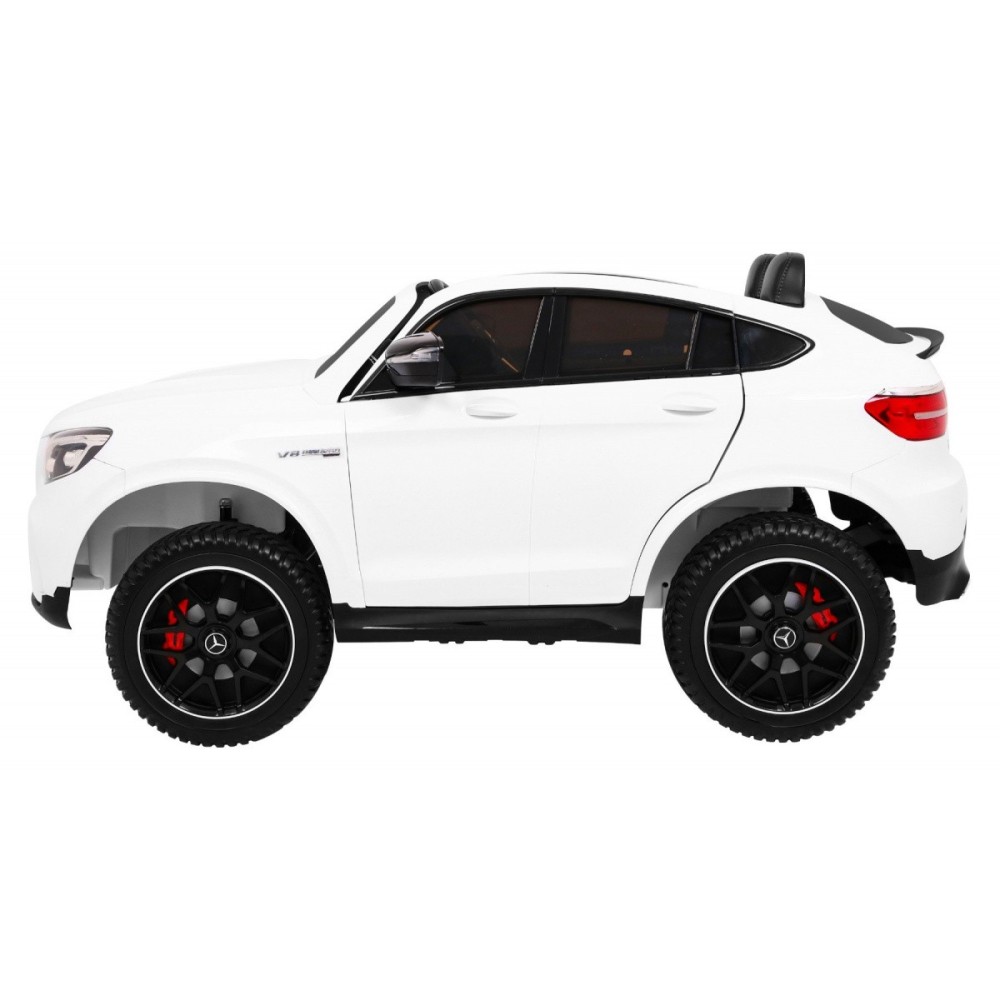 JOKO Elektrické autíčko Mercedes 4x4 GLC 63S, LCD Displej MP4, penové kolesá, kožené sedadlo, biele