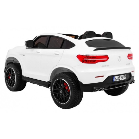 JOKO Elektrické autíčko Mercedes 4x4 GLC 63S, LCD Displej MP4, penové kolesá, kožené sedadlo, biele