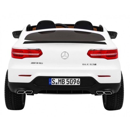 JOKO Elektrické autíčko Mercedes 4x4 GLC 63S, LCD Displej MP4, penové kolesá, kožené sedadlo, biele