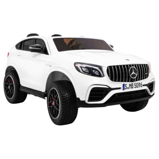 JOKO Elektrické autíčko Mercedes 4x4 GLC 63S, LCD Displej MP4, penové kolesá, kožené sedadlo, biele
