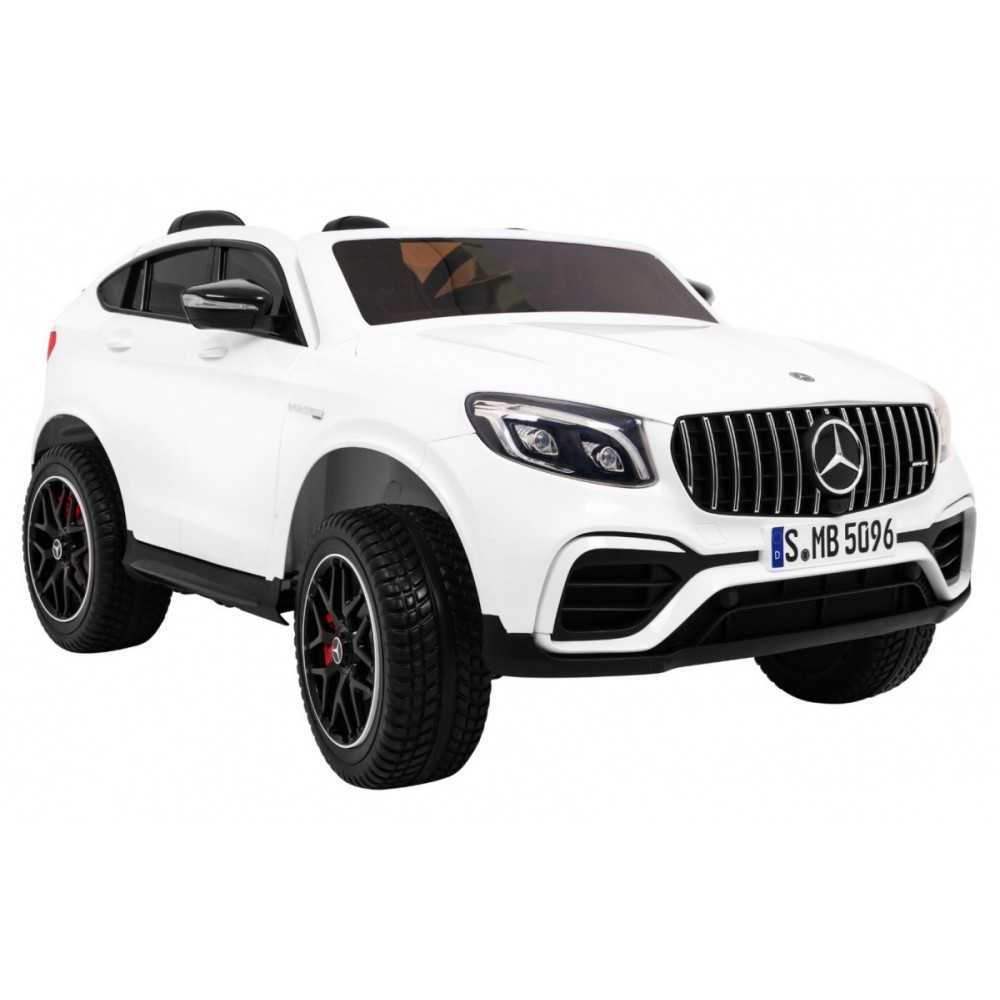 JOKO Elektrické autíčko Mercedes 4x4 GLC 63S, LCD Displej MP4, penové kolesá, kožené sedadlo, biele