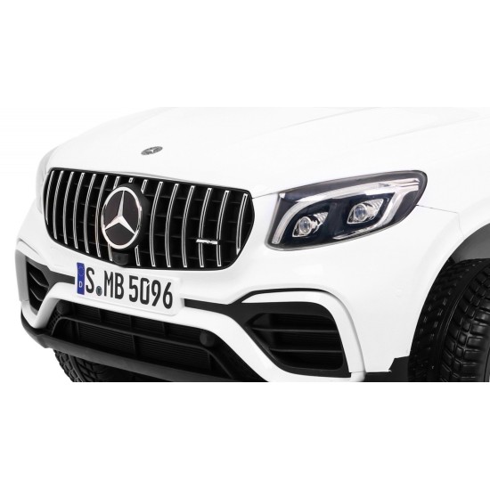 JOKO Elektrické autíčko Mercedes 4x4 GLC 63S, LCD Displej MP4, penové kolesá, kožené sedadlo, biele
